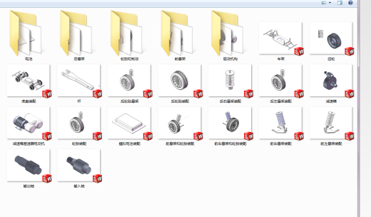 电动汽车底盘三维模型SolidWorks三维模型缩略图